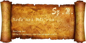 Szászi Mária névjegykártya