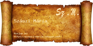 Szászi Mária névjegykártya